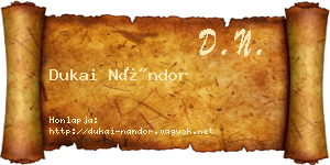 Dukai Nándor névjegykártya