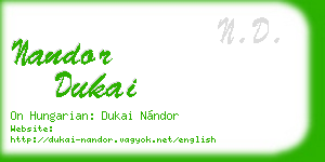 nandor dukai business card